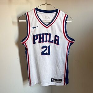 Nike PHILA White and Blue Basketball Jersey